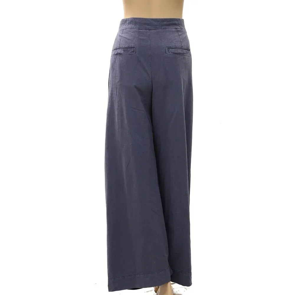 Free People Tegan Washed Barrel Trousers Pants Pleated Solid Cotton S 288469